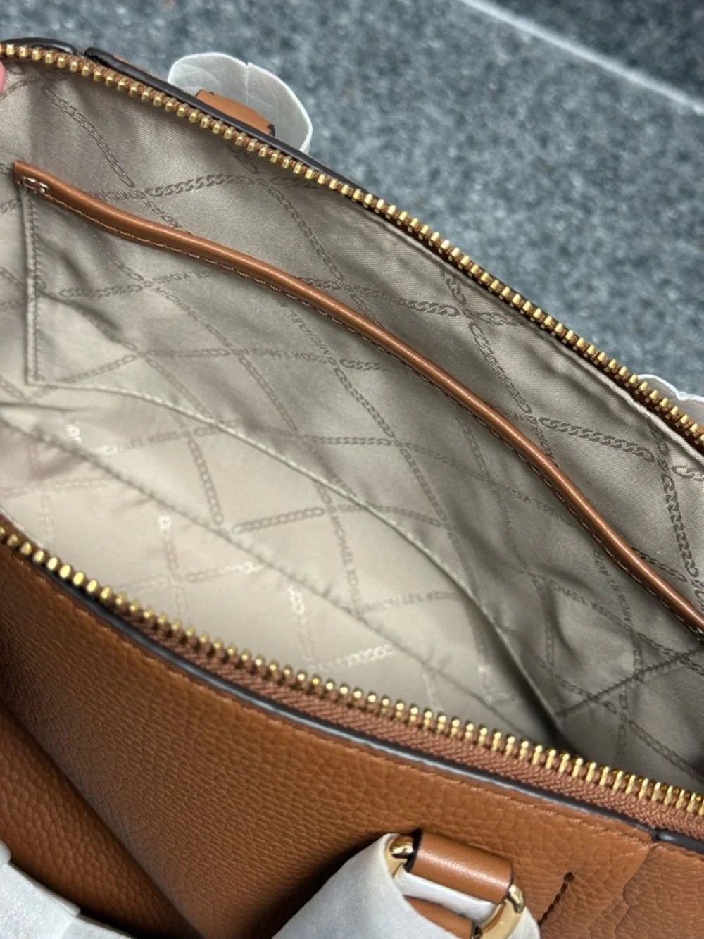 NWT Michael Kors Small Sienna Brown Leather Satchel TopHandle/Crossbody Bag $328 - Picture 14 of 16